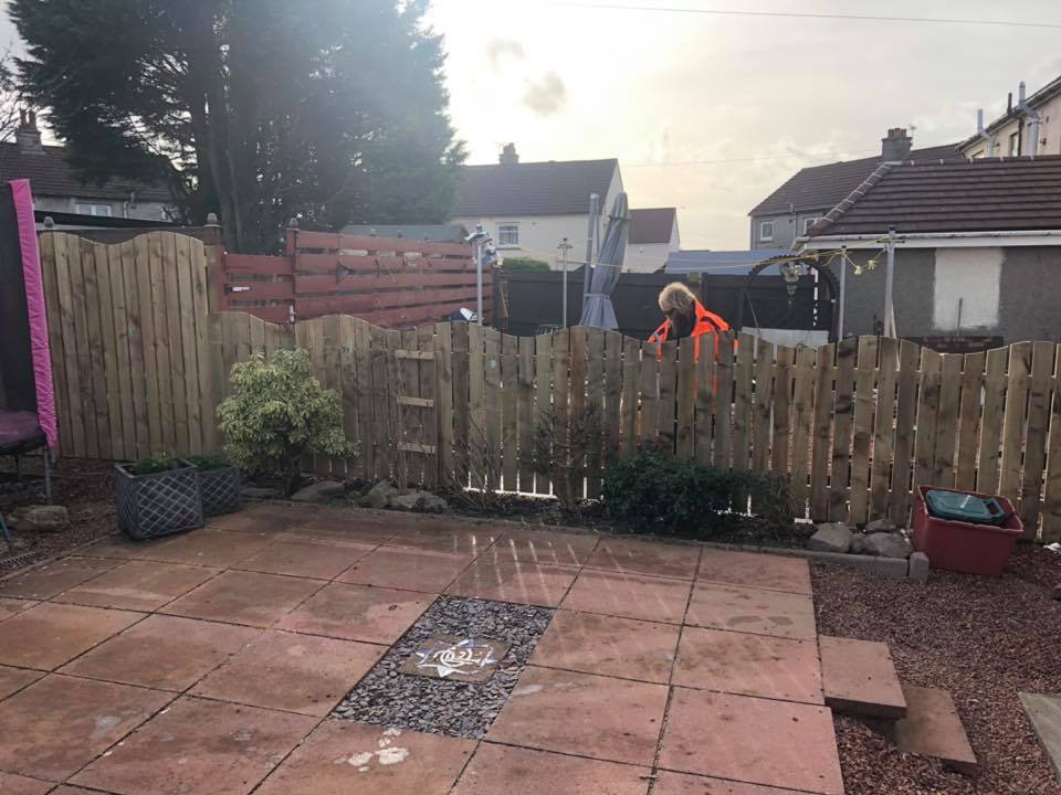 Landscaped garden with new borders and pathways in Ayrshire