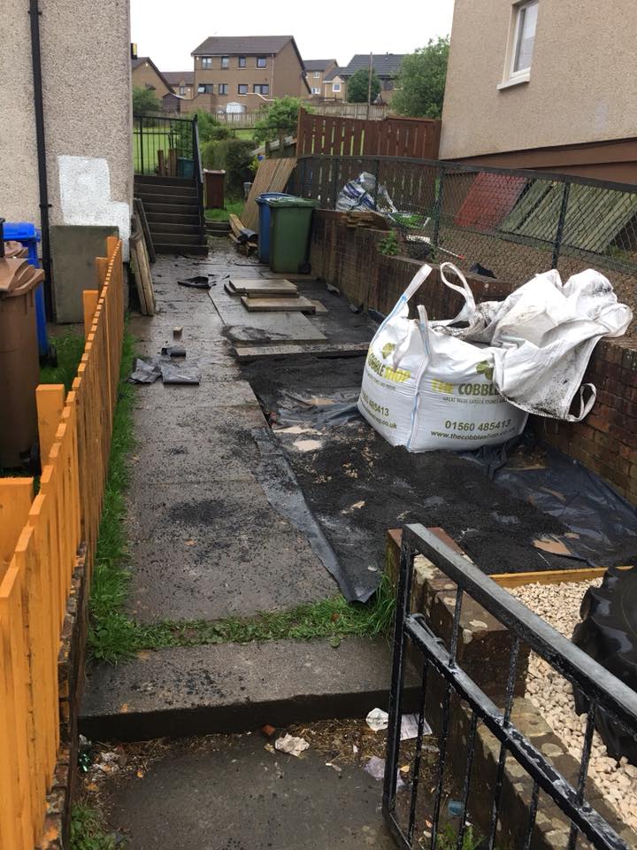 Panel fencing installation with concrete posts