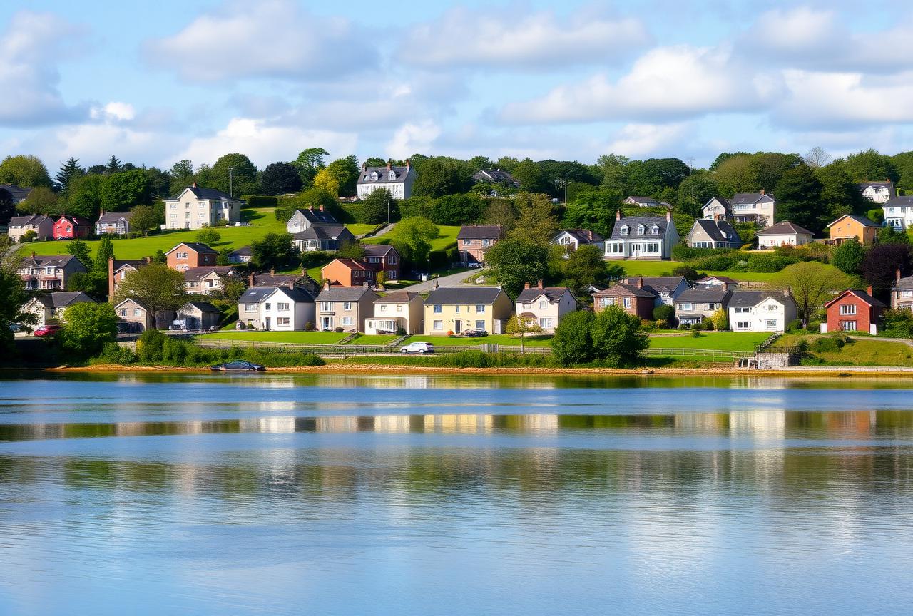 Residential homes near Kilbirnie Loch, North Ayrshire